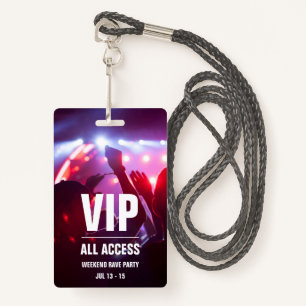 Badge de carte de concert d'accès VIP personnalisé