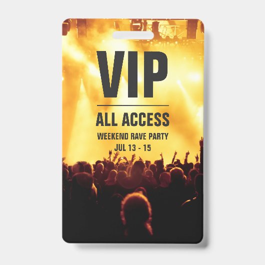 Badge de carte de concert d'accès VIP personnalisé (Front)