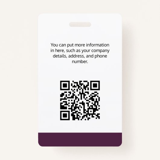 Badge de carte d'identité Berkshire Hathaway (Dos)