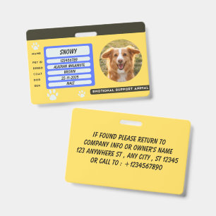 Badge de carte d'identité de chien personnalisé av