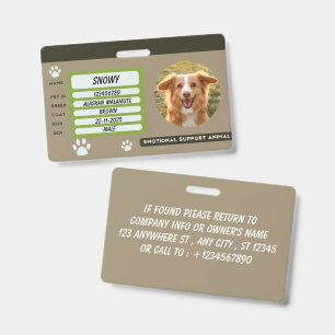 Badge de carte d'identité de chien personnalisé av