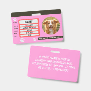 Badge de carte d'identité de chien personnalisé av
