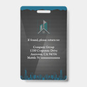 Badge de carte d'identité de l'employé avec photo (Arrière)