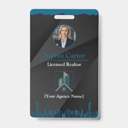Badge de carte d'identité de l'employé avec photo (Avant)
