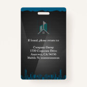 Badge de carte d'identité de l'employé avec photo (Dos)