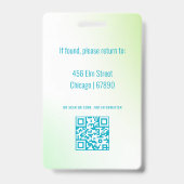 Badge de carte d'identité de professeur moderne mi (Arrière)