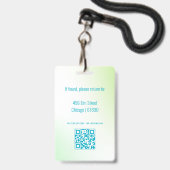 Badge de carte d'identité de professeur moderne mi (Arrière avec lanière)