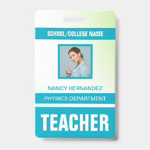 Badge de carte d'identité de professeur moderne mi