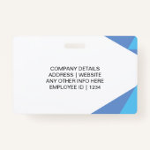 Badge de carte d'identité d'employé personnalisabl (Dos)