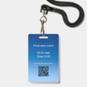 Badge de carte d'identité d'enseignant (Arrière avec lanière)