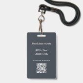 Badge de carte d'identité d'enseignant (Arrière avec lanière)