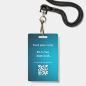 Badge de carte d'identité d'enseignant (Arrière avec lanière)