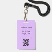 Badge de carte d'identité d'enseignant (Arrière avec lanière)