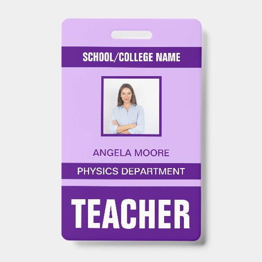 Badge de carte d'identité d'enseignant (Avant)