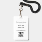 Badge de carte d'identité d'enseignant (Arrière avec lanière)