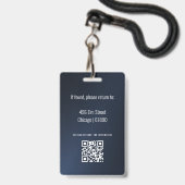 Badge de carte d'identité d'enseignant (Arrière avec lanière)