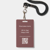 Badge de carte d'identité d'enseignant (Arrière avec lanière)