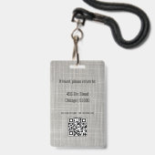 Badge de carte d'identité d'enseignant (Arrière avec lanière)