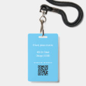 Badge de carte d'identité d'enseignant (Arrière avec lanière)