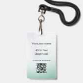 Badge de carte d'identité d'enseignant (Arrière avec lanière)