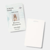 Badge de carte d'identité d'enseignant avec nom et (Avant & arrière)
