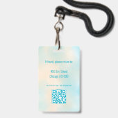Badge de carte d'identité d'enseignant moderne min (Arrière avec lanière)