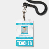 Badge de carte d'identité d'enseignant moderne min (Avant avec lanière)