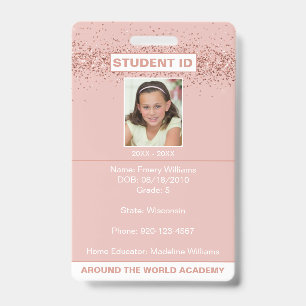 Badge de carte d'identité d'étudiant à domicile Ro