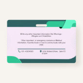 Badge de carte d'identité d'urgence photo enfant (Dos)