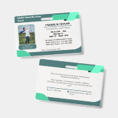 Badge de carte d'identité d'urgence pour enfants (Avant & arrière)