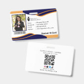 Badge de carte d'identité moderne pour étudiant en (Avant & arrière)