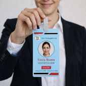 Badge de carte d'identité professionnelle bleue