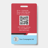 Badge de carte d'identité professionnelle bleue (Arrière)