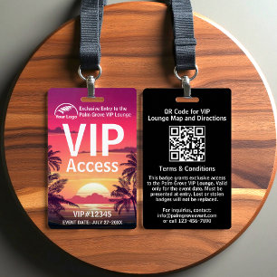 Badge de carte VIP Code et logo QR Palm Grove pe