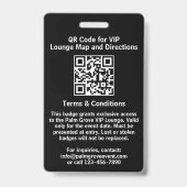 Badge de carte VIP | Code et logo QR Palm Grove pe (Dos)