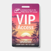 Badge de carte VIP | Code et logo QR Palm Grove pe (Face)