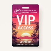 Badge de carte VIP | Code et logo QR Palm Grove pe (Devant)