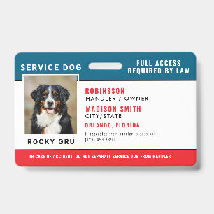 Badge de chien d'assistance personnalisé