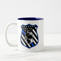 Badge de chien de police Drapeau Mug