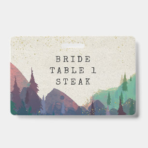 Badge de choix d'entrée pour mariage élégant en mo