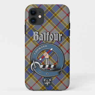 Badge de clan Balfour et étui téléphonique Tartan