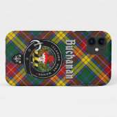 Badge de clan Buchanan et étui téléphonique Tartan (Dos (Horizontal))
