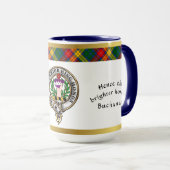 Badge de clan Buchanan Tartan & Mug de devise (Devant droit)