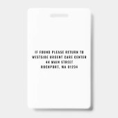 Badge de code-barres du logo de la photo d'identit (Arrière)