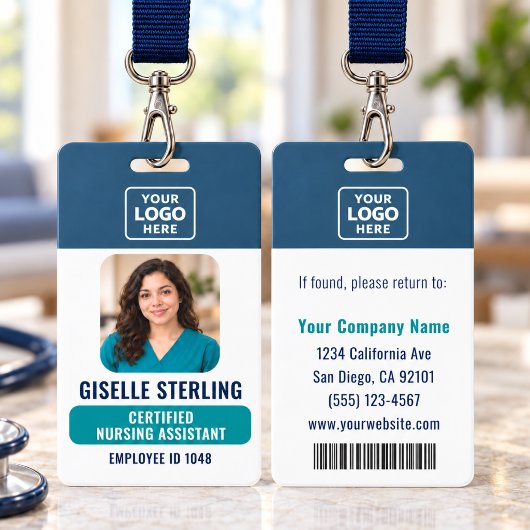 Badge de code-barres photo pour assistant de soins