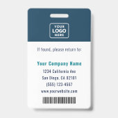 Badge de code-barres photo pour assistant de soins (Arrière)
