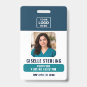 Badge de code-barres photo pour assistant de soins (Avant)