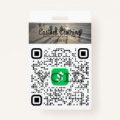 Badge de code QR de paiement double avec logo d'en (Devant)