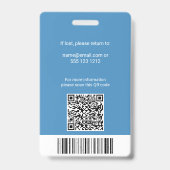 Badge de code QR de photo d'employé médical (Arrière)