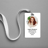 Badge de code QR de photo d'employé moderne noir